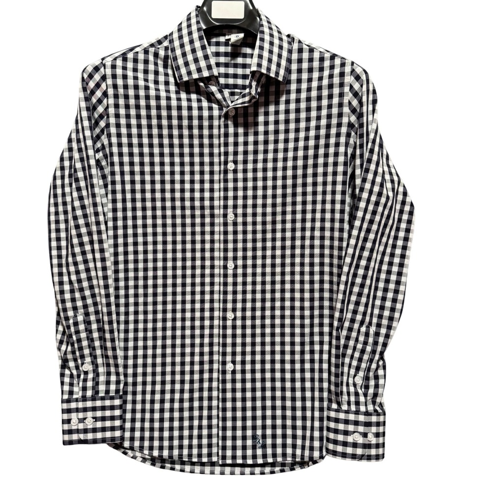 State And Liberty Shirt Mens Small Athletic Fit Gingham Performance Stretch